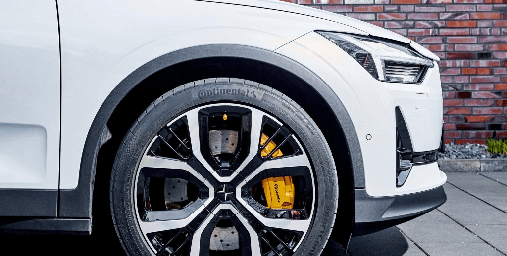 Continental Tire with Yellow Caliper